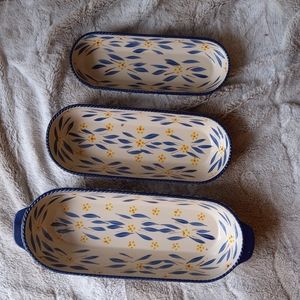 Temptations Old World Confetti Blue Nesting Loaf Bakeware